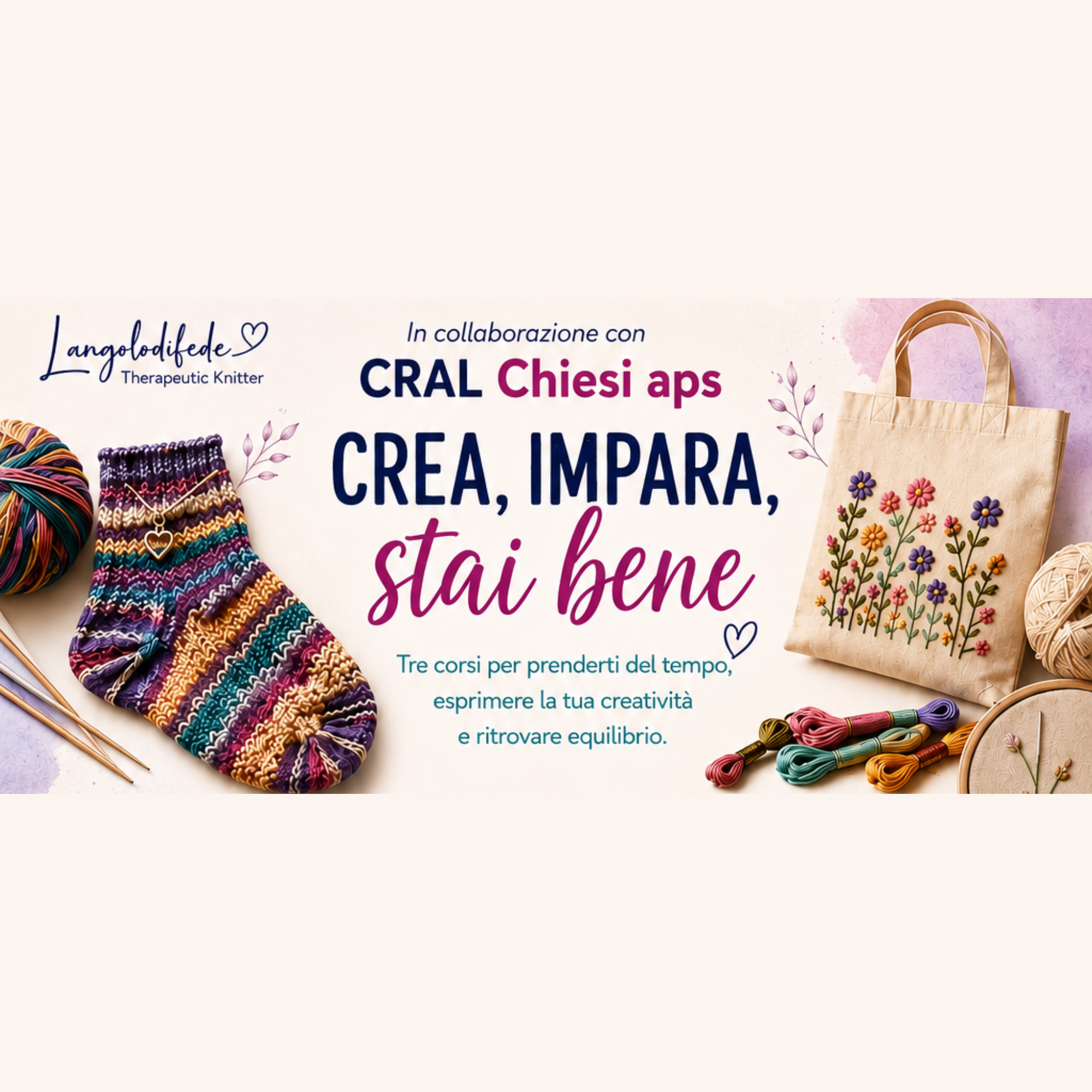 Ripartono i corsi con la docente Federica Merli | Langolodifede| Therapeutic Knitter